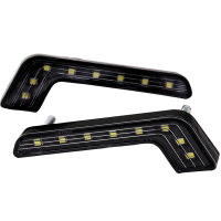 2ชิ้นเซ็ตรถยนต์ LED DRL Super Bright รถวิ่งโคมไฟไฟตัดหมอกที่มีฟังก์ชั่นเปิดปิด L-ประเภทกลางวันวิ่งไฟกันน้ำ