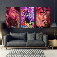 Iconic 80S Music Legends 2Pac และ B.i.g. ที่มีชื่อเสียง Graffiti Art, Hip Hop Rap Canvas พิมพ์สำหรับห้องนั่งเล่น,Unique Home Wall Decor Gift