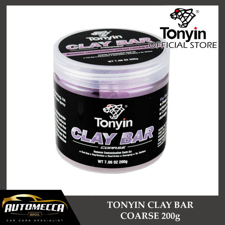 Tonyin Clay Bar Course 200g Removes Tree Sap, Bug Residue, Road Grime