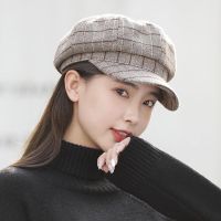 COD tjjs079 Womens hat fashion octagonal Hat Womens British Japanese Beret simple duck tongue hat女式帽子时尚八角帽女英伦日系贝雷帽简约鸭舌帽xaimen.my12.23