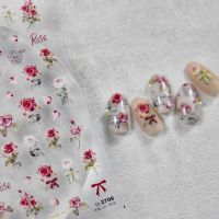 [COD] tomoni thin and tough manicure stickers popular style retro nail tulip rose accessories wholesale