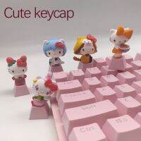 （Miss qis keycap）PBTHandmade กุญแจหมวกแก็ปทำจากเรซิ่นสำหรับการเล่นเกมคีย์แคปแป้นพิมพ์ช่างอนิเมะที่กำหนดเองน่ารักน่ารัก Kawaii Keyboards อุปกรณ์เสริมเชอร์รี่