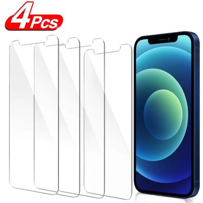 4Pcs Protective glass on For iPhone 14 13 12 11 Pro Max XS XR Mini screen protector Tempered glass For iphone 7 8 14 Plus glass