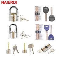 【YF】 NAIERDI 7PCS/Set Combination Practice Padlock Transparent Locks Locksmith Training Tools Visible Lock Pick Sets Practicing Skill