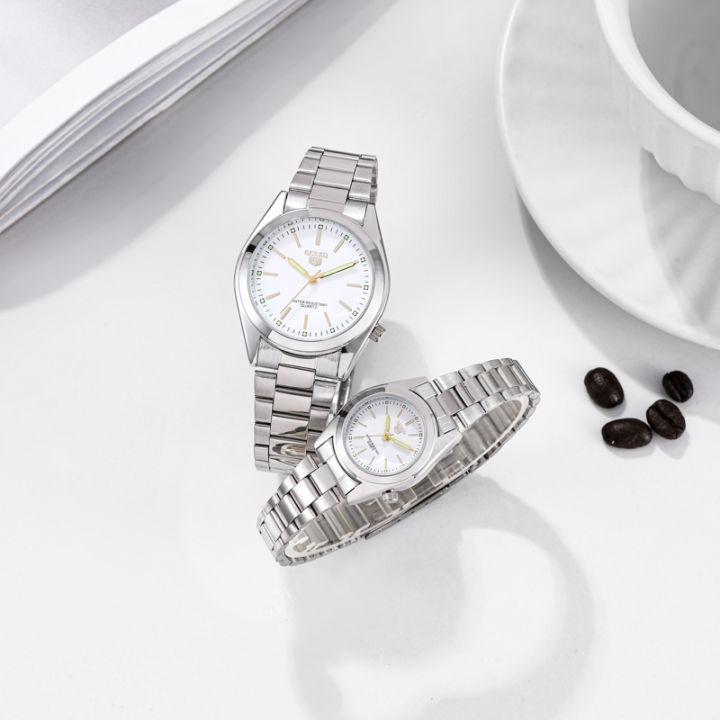 senkqนาฬิกาแฟชั่น-นาฬิกาธุรกิจ-นาฬิกาผู้หญิง-ตัวเรือนสแตนเลส-สายสแตนเลส-นาฬิกาควอตซ์-กันน้ำ-หน้าปัดขนาดเล็ก-รุ่น-1101
