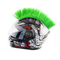 หมวกกันน็อครถจักรยานยนต์ตกแต่ง DIY บุคลิกภาพ Mohawk วิกผมผม Multicolor Off Road HELMET Headwear Motociclista อุปกรณ์เสริม-sdfadfsdf