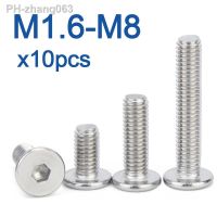 10pcs/lot 304 Stainless Steel Hex Hexagon CM Socket Ultra Thin Super Flat Wafer Head Screw Bolt M1.6 M2 M2.5 M3 M4 M5 M6 M8