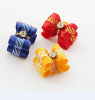 Wholesale Product Handmade Dog Grooming Hair Bows Rhinestones Ribbon Hot Sale 50PCSLOT