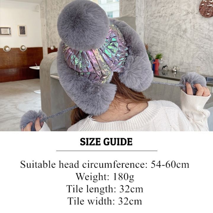 winter-outdoor-thick-fluffy-hat-women-ski-cap-fashion-pompoms-female-beanie-skullies-ear-flap-ladies-princess-cap-with-ball