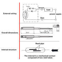 โหนดแม่เหล็ก Reed Switch Air นิวเมติก Magnetic Inductive Sensor Switch DC AC 5V- 240V กระบอกสูบ Electronic Reed Switch Sensor