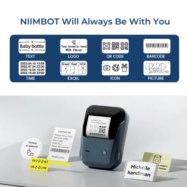 niimbot-เครื่องพิมพ์-b1แบบพกพาไร้สายรองรับเทปฉลากกระดาษม้วนเทปกาวเครื่องพิมพ์สติกเกอร์ไร้สายได้โดยไม่ต้องใช้หมึก