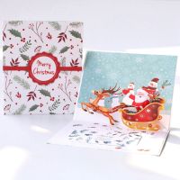 Christmas 3D Greeting Card Pop UP Santa New Year Greeting Card Gifts Business Card Postcard Party Invitations Supplies