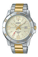 Casio Standard นาฬิกาข้อมือผู้ชาย สายสแตนเลส รุ่น MTP-VD01SG,MTP-VD01SG-9B,MTP-VD01SG-9BV - สีเงินลับทอง