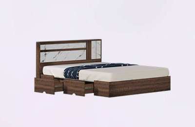 เตียงนอน HAVANA 5 ฟุต // MODEL : BTS-501-B2L  ดีไซน์สวยหรู สไตล์เกาหลี 2 ลิ้นชักข้างเตียง สินค้ายอดนิยม แข็งแรงทนทาน ขนาด 162x208x90 Cm