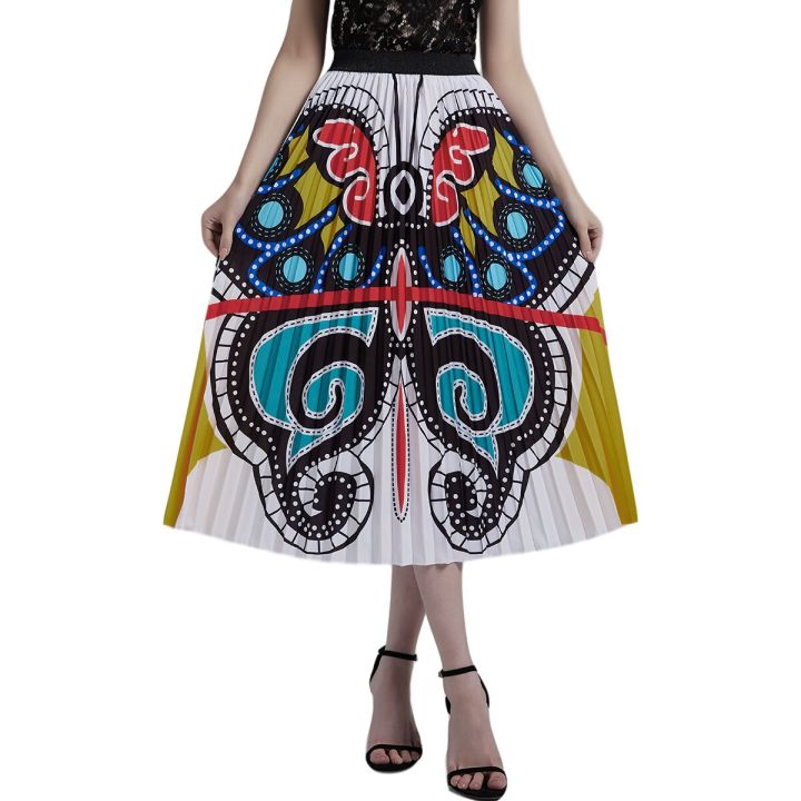 bohemian-print-peacock-pleated-skirt-for-women-vintage-high-waist-a-line-elastic-beach-skirts-women-clothes
