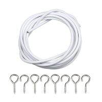 【cw】 2m Curtain Wire Screw Eyes and Hooks Set Dormitory Door Decor 667A 【hot】