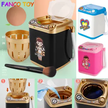 Makeup Washing Machine, Simulation Mini Makeup Brush Cleaner Electric Make  up Sponge Puff Cleaner Device Automatic Cosmetic Tool Children Toy Gift for