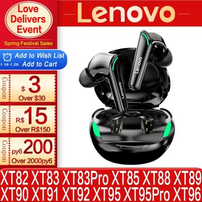 Lenovo Gaming Headset Wireless Headphones Bluetooth Earphones HIFI Low Latency XT92 XT82 XT83 XT88 XT90 XT91 XT95 Pro XT96 XT85