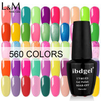 ibdgel Semi Permanent Varnish Nail Art Materials 560 Color Glitter Soak Off Organic UV LED Nail Builder Gel polish