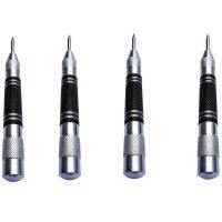 4Pcs Window Breaker Automatic Center Punch with Adjustable Spring Impact Center Mark, Suitable for Metal and Plastic