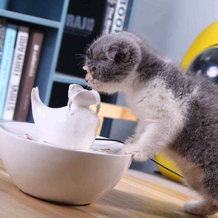 C.C.Pets นํ้าพุแมวเซรามิก จุนํ้า 1 ลิตร (สีชมพู) Lazada.co.th