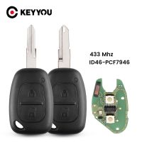 KEYYOU สำหรับการจราจรเรโนลด์ Master Vivaro Movano Kangoo กุญแจรีโมท2ปุ่ม433Mhz ชิป ID46ส่ง NE73ใบมีด VAC102