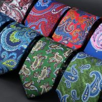 ◆■ New Fashion Mens Paisley Silk Tie 7.5cm Blue Green Purple Necktie High Quality Slim Cravat Tie For Wedding Party Business Gift