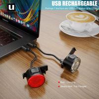 ไฟหน้าเตือนภัยไฟท้ายรถจักรยานความปลอดภัยชาร์จ USB ได้สำหรับจักรยานเสือภูเขากันน้ำ