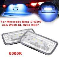 ไฟป้ายทะเบียนรถยนต์ Led 2ชิ้นสำหรับ Mercedes-Benz C W203 CLK W209 SL R230 KB27ไฟท้ายเปลี่ยนโดยตรงโคมไฟแผ่นตัวเลข