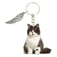 【JH】 English Keyring Cats Keychain Men Chain with for