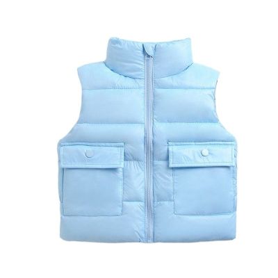 （Good baby store） Children Boys Girls Down Vest Autumn Kid Baby Pocket Waistcoat Outerwear Winter Thick Warm Jackets Outdoors Casual Clothing 2 8Y