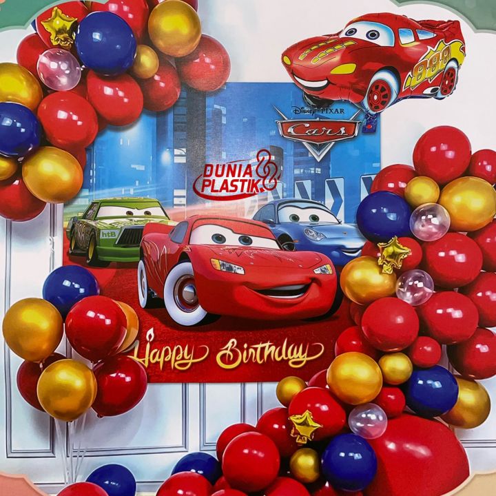 1 Set Paket balon DEKORASI CARS ulang tahun pesta birthday anak