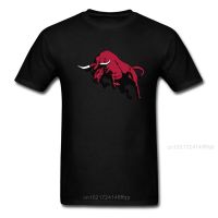 2018 Drop Shipping Bull Print Cool Men T-Shirt Fashion Black Tees Plus Size Cotton Tops Animal Cartoon Red Clothes