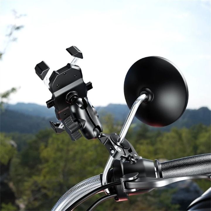 ตัวยึดหัวบอลสำหรับจักรยานบาร์แฮนด์จักรยานทนทาน-ตัวกระจกมองหลังอะแดปเตอร์หัวบอลตัวยึดโทรศัพท์คลิปมือจับรถจักรยานยนต์