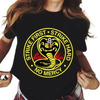 Cobra Kai แฟชั่นฤดูร้อนเสื้อยืดสตรีแขนสั้นคุณภาพสูง2023เสื้อยืดคอกลมพิมพ์ลายแฟชั่น100% คอตตอนฤดูร้อน