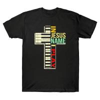 เสื้อยืดผ้าฝ้าย เสื้อยืด ผ้าฝ้าย พิมพ์ลาย Christian Love In Jesus Name I Play The Piano สไตล์วินเทจ อินเทรนด์ สําหรับผู้  DM97