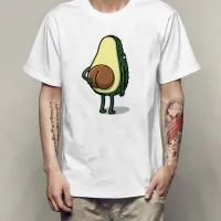 Hop Style Men White Tshirt Creative Funny Avocado Ass Graphic Tee Comfortable Tshirt