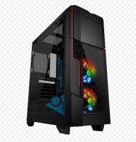 AZZA Crimson 211G ATX Mid-Tower Tempered Glass Gaming Case With Rainbow RGB Fanx2 – Black