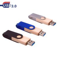 Free Shipping Wooden USB3.0 with Rotable Clip Customize Logo Pendrive Flash Drive Cle USB 128GB 64GB 32GB 16GB Photography Stick