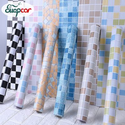 ﹊♞▪ PVC Self-adhesive Wallpaper Mural Kitchen Bathroom Toilet Restroom Wall Sticker Waterproof Oil-proof Moisture-proof Tile Sticker