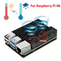 Aokin ราสเบอร์รี่ Pi 4รุ่น B อลูมิเนียมกรณีพัดลมคู่ CNC โลหะ4สีเกราะเชลล์กับระบายความร้อนสำหรับราสเบอร์รี่ Pi 4 4B กรณี