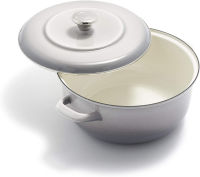 Merten &amp; Storck เหล็กเคลือบเยอรมัน 1873 Cloud Grey Dutch Oven, 5.3QT