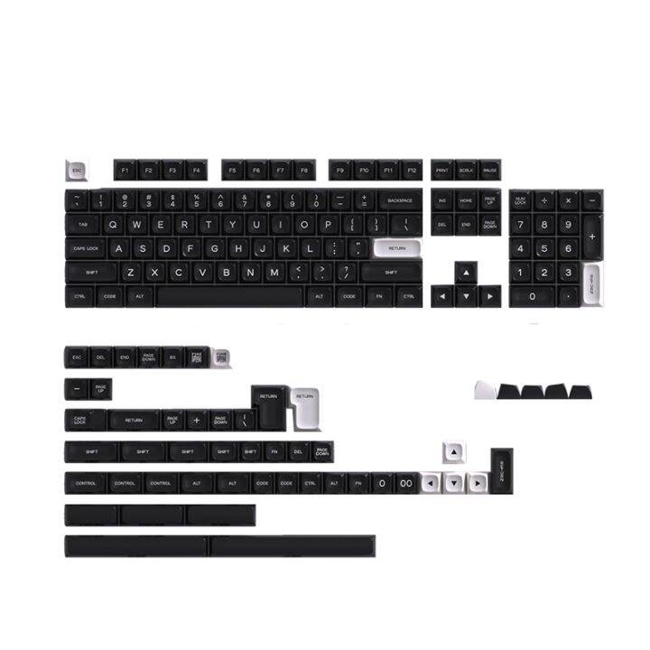 Black&White Theme DoubleShot Fonts ABS Keycap PGA Profile for Wired