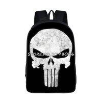 【⊕Good quality⊕】 ding26992525811481 อะนิเมะ Punisher กระเป๋าเป้สำหรับวัยรุ่นเด็ก Punisher Skull กระเป๋านักเรียนเสื้อลายหัวกะโหลกกระเป๋าเป้สะพายหลังผู้ชายกระเป๋าเป้สะพายแบบลำลอง