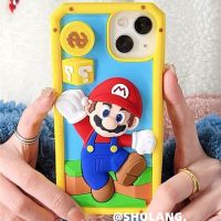 ดูดีกรณี iphone การ์ตูนสามมิติ Mario iPhone14promax Apple 13 เคสมือถือ 12 ซิลิโคน 11 กันตก 14plus หญิง