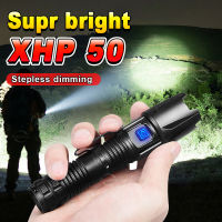 2023มินิไฟฉาย Led XHP50ไฟฉาย LED Super Bright โคมไฟแบบพกพา18650 USB Recharge ไฟฉายโคมไฟตั้งแคมป์กลางแจ้ง