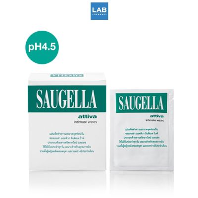 Saugella Intimate Attiva Wipes 10s -  แผ่นเช็ดทำความสะอาดจุดซ่อนเร้น