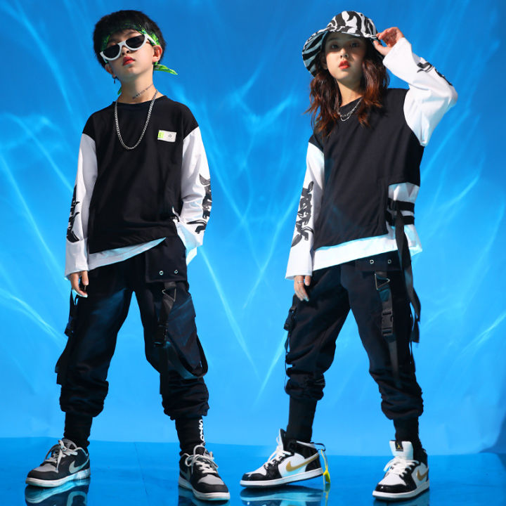 kid-cool-black-hip-hop-clothing-streetwear-harajuku-jogger-tactical-cargo-pants-for-girls-boys-dance-costume-clothes