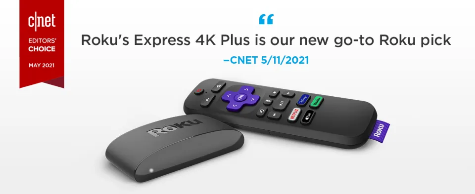 Roku Express 4K+ Streaming Player 4K/HD/HDR with Smooth Wi-Fi®, Premium  HDMI® Cable, Voice Remote