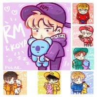 【เก่าฮาร์ดแวร์】 ประกายเพชรชุดวาดเขียนสำหรับเด็กการ์ตูน BTS 5d รอบ30X30ซม. เครื่องมือฟรีเจาะเต็ม